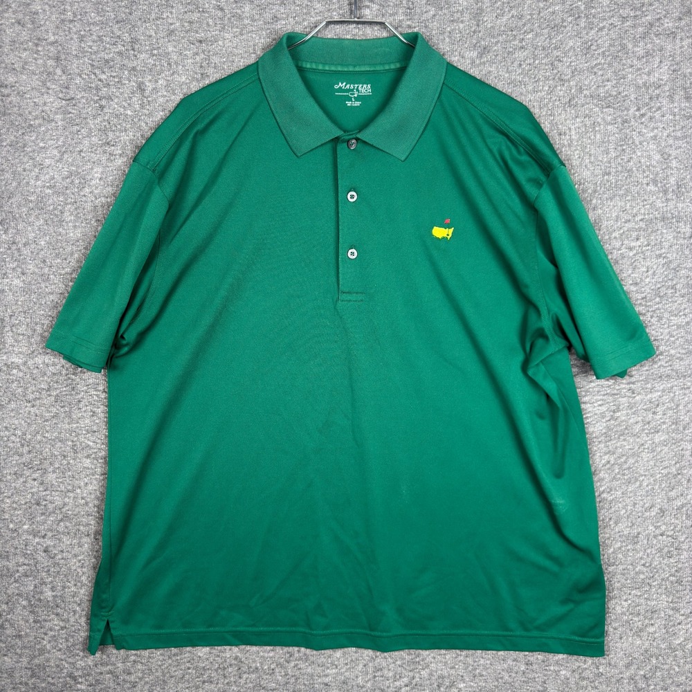 Masters Tech Polo Shirt Mens Large Green Short Sleeve Golf‎ Performance Augusta